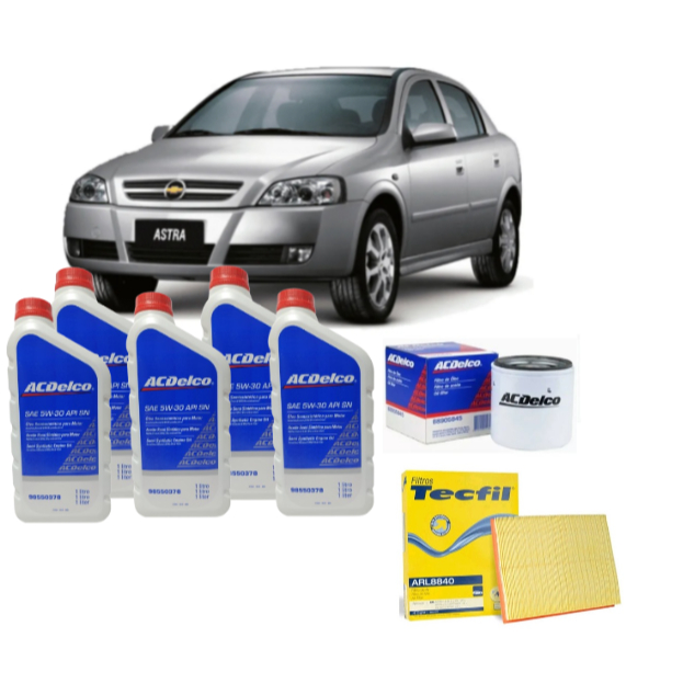 Kit Óleo para GM Astra 2.0 1999 -2011 ACDelco 5w30 Semisintético+ Filtro Óleo+Filtro Ar