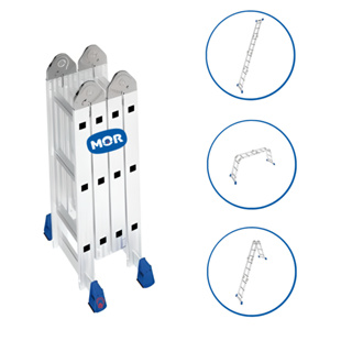 Escada Aluminio Articulada 4x3 Multifuncional Cavalete Dobravel Múltiplas Posições em Oferta na Shopee