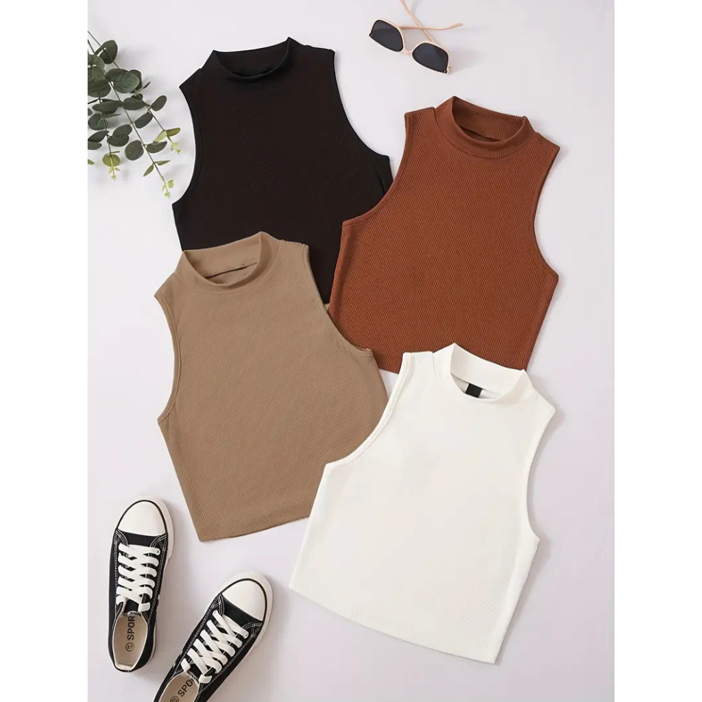 Kit 4 Blusa Feminina Cropped Feminino