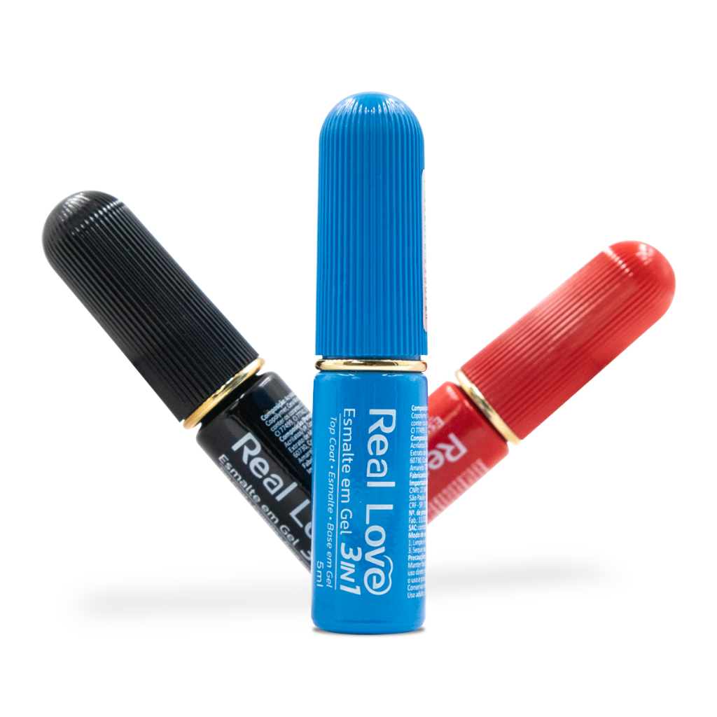 Esmalte em Gel 3 em 1-Base/Esmalte/Top Coat - Real Love em Oferta na Shopee