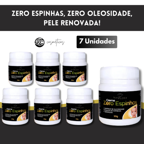 Kit com 7 Cremes Zero Espinhas – Controle de Oleosidade e Hidratação na Medida Certa