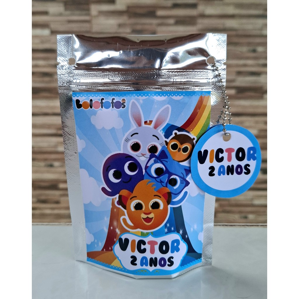 Saquinho Metalizado zip lock lembrancinhas festa aniversario infantil  Personalizado Bolofofos