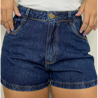 Short Jeans Feminino Bordado Sem Lycra em Oferta na Shopee
