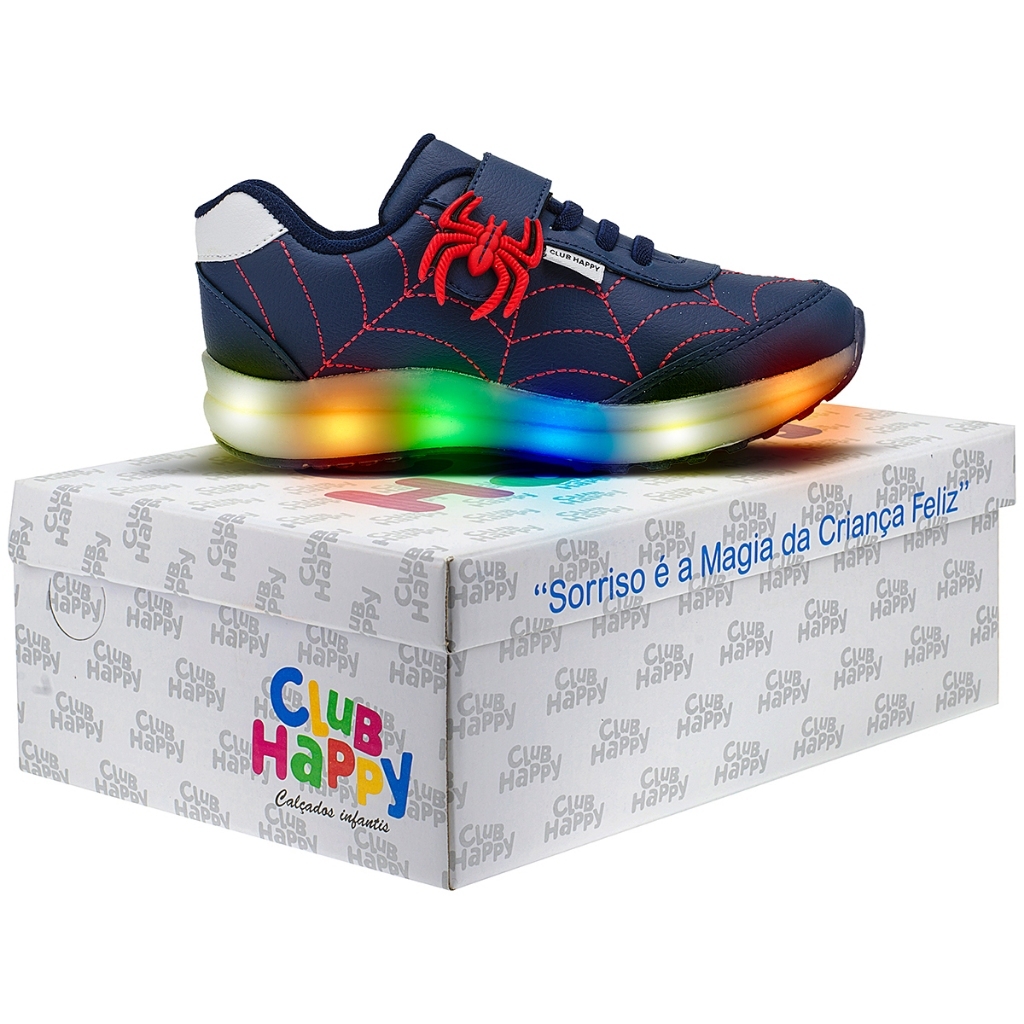 Tenis Infantil Led Menino Pisca Pisca Tenis Infantil Masculino Aranha Maravilhoso Sapato I...