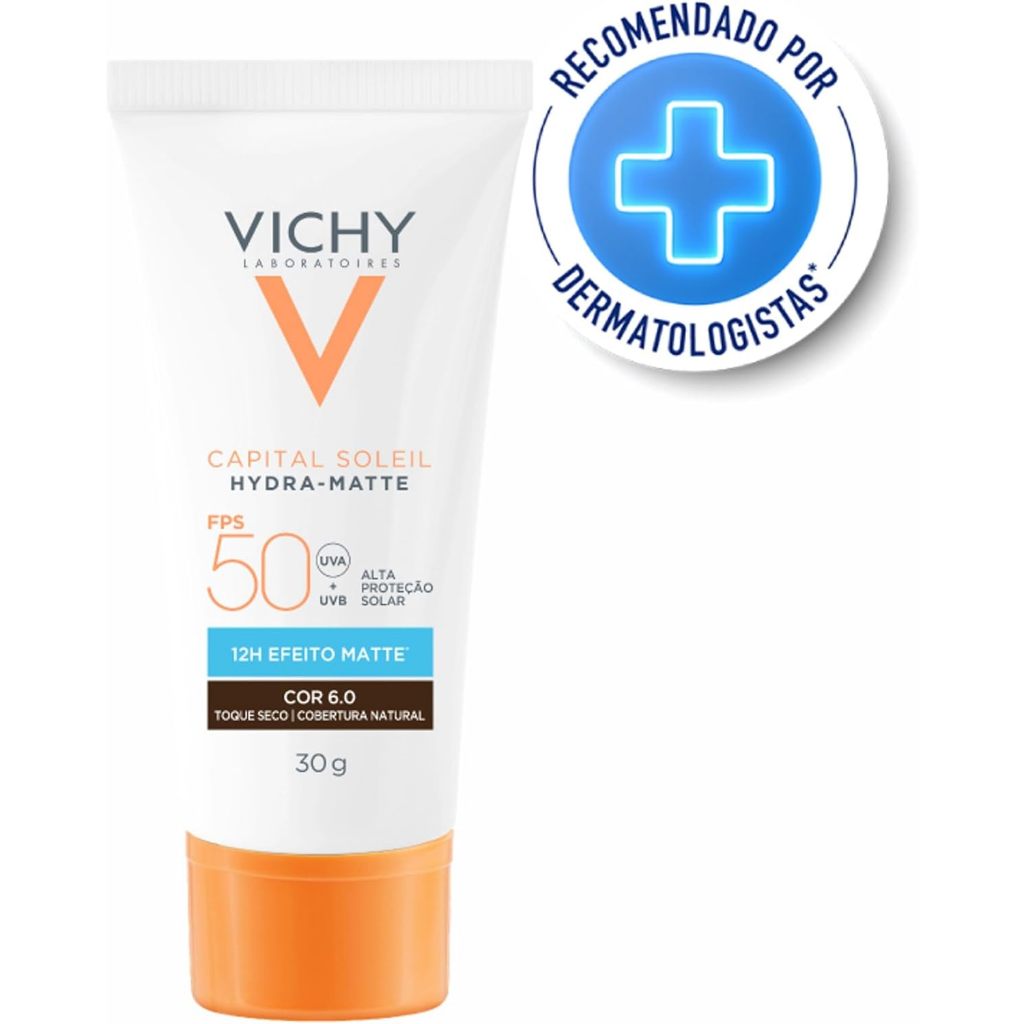 Vichy - Capital Soileil Hydra-Matte FPS50 - Protetor Solar Facial - Cor 6.0 - 30g