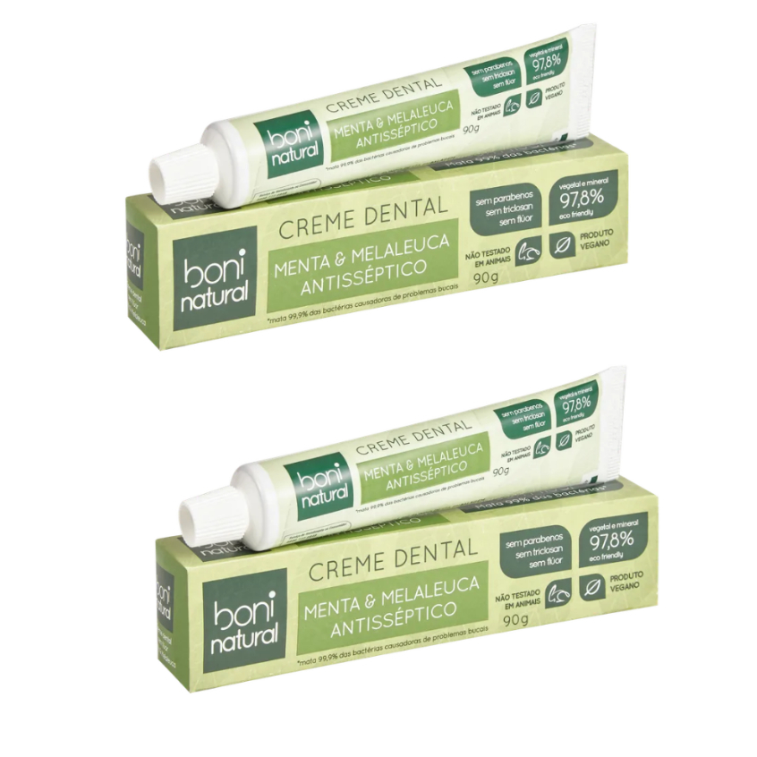 Creme Dental sem Fluor Boni Natural Menta e Malaleuca: Onde Comprar | BuscaProdutos