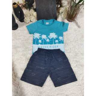 Conjunto Infantil Masculino (Camiseta Manga Curta + Bermuda Moletom) Tam: 3, Marca: Bauerbauer