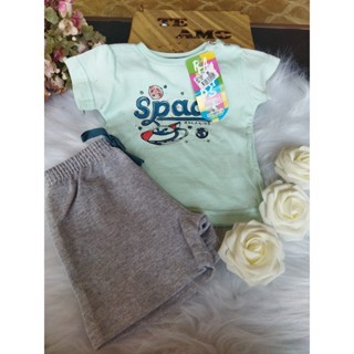 Conjunto Bebê Masculino, (Camiseta Space + Bermuda Moletom), Tam: M, Marca; Bauerbauer