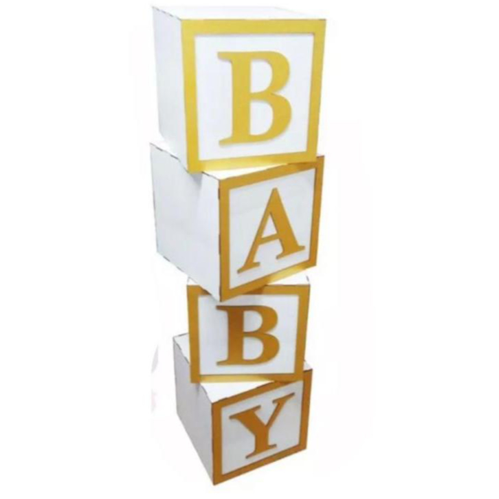 letras BABY para cubo 30cm em dourado em Oferta na Shopee