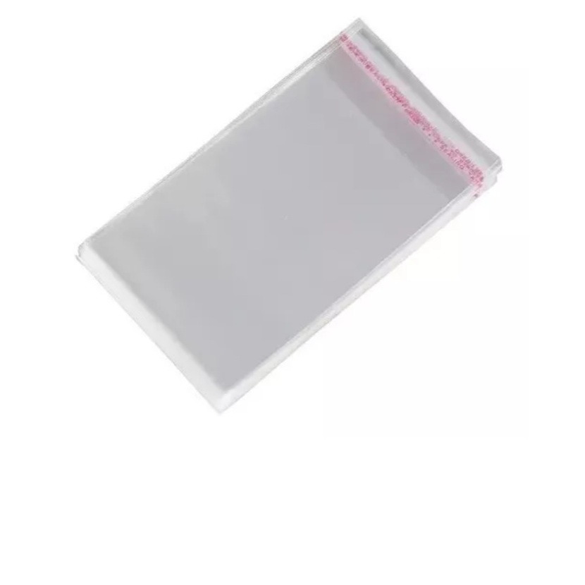 Saco Adesivado Transparente Plástico Com Aba 11cm X 18cm + 3cm aba Vabene
