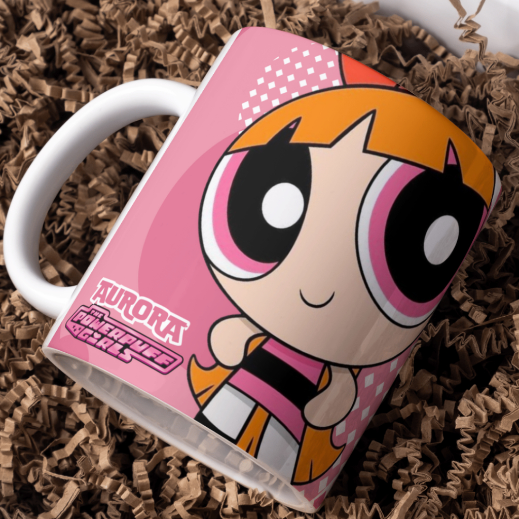 Caneca Xicara Personalizada de Porcelana Meninas Super Poderosas Florzinha Dozinho Lindinha