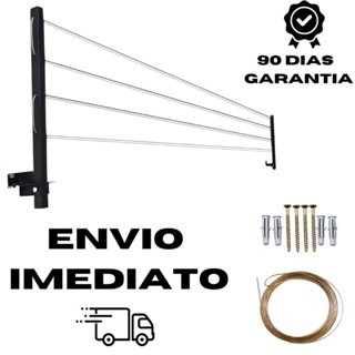 Varal Roupa  Articulável de Parede Até 40Kg Praticidade no dia a dia + Kit Instalação em Oferta na Shopee