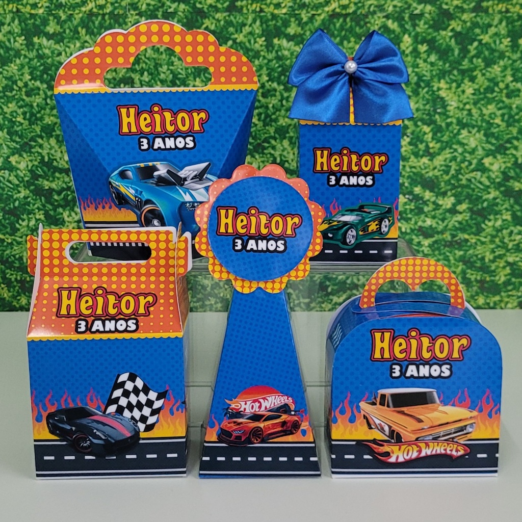 Kit Festa Hot Wheels | Personalizados Lembrancinhas Caixinhas para Decoração Hot Wheels em Oferta na Shopee