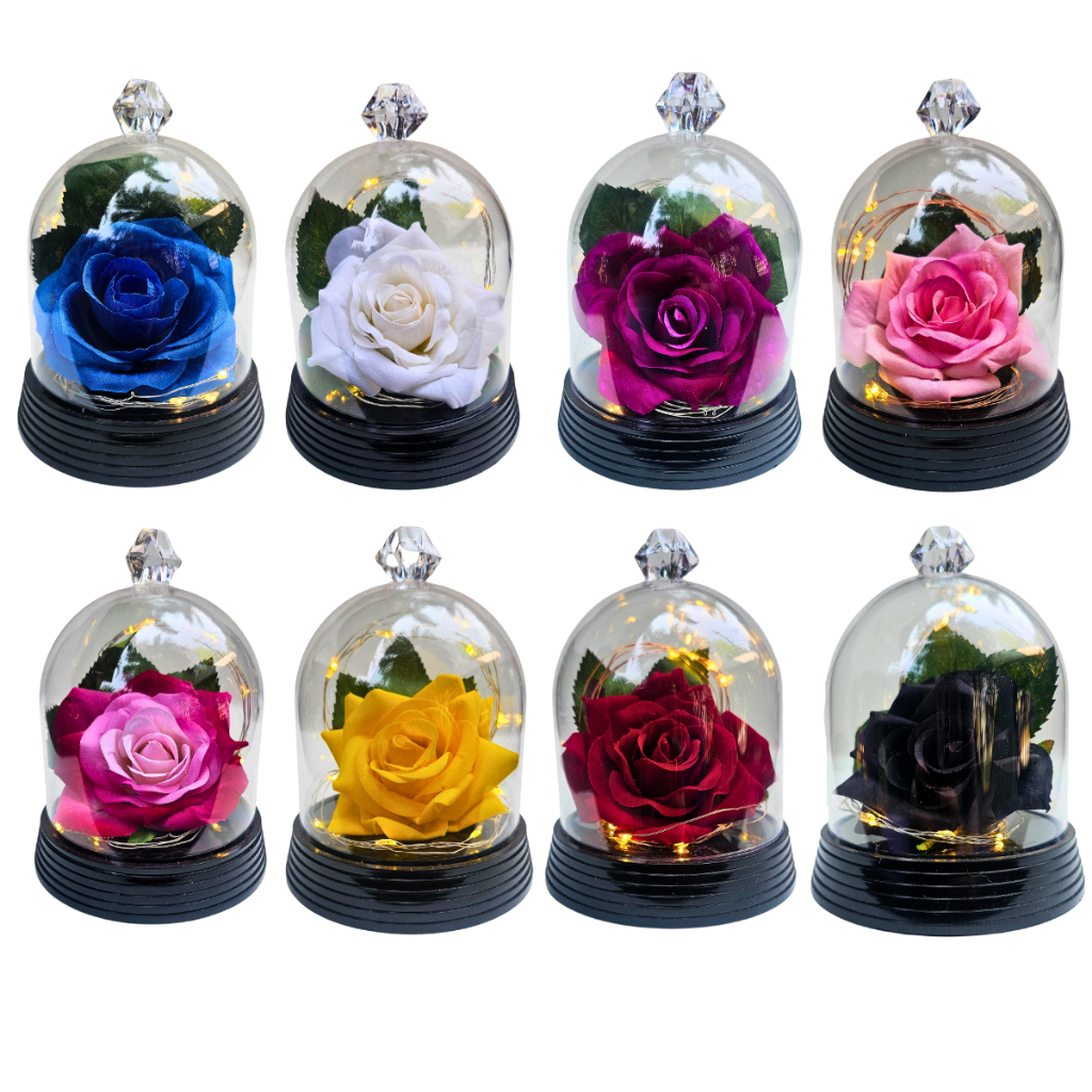 Luminária A Rosa Encantada Redominha Base Preto Pitão Presente para namorada A Bela E A Fera Amor