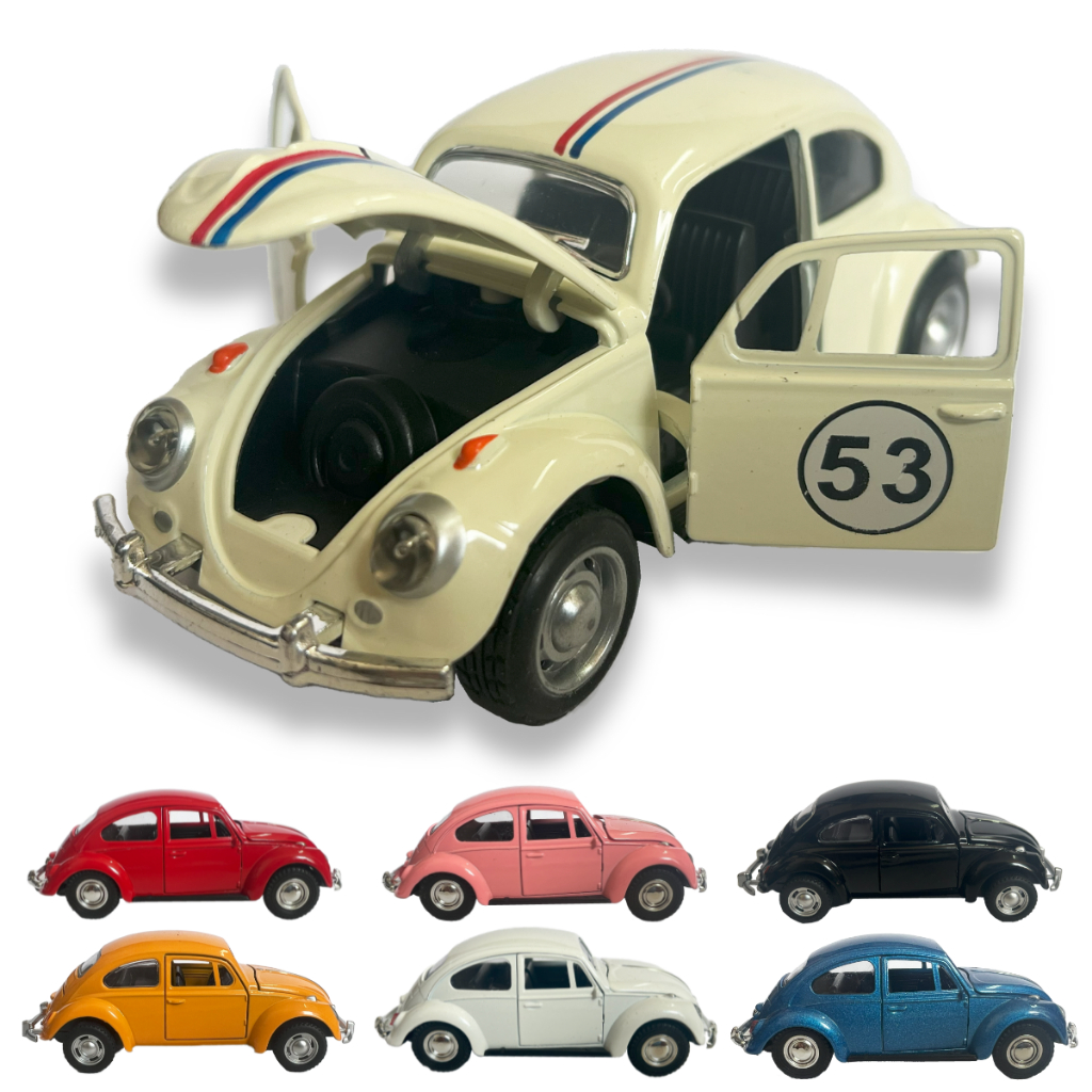 Carrinho Fusca de Ferro Fricção Metal Miniatura Metal Brinquedo Fusquinha Herbie e diversas cores