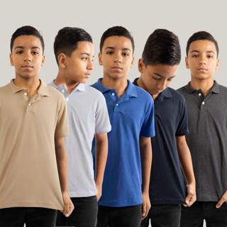 Camisa Infantil Polo Piquet Algodão Manga Curta Confortável em Oferta na Shopee