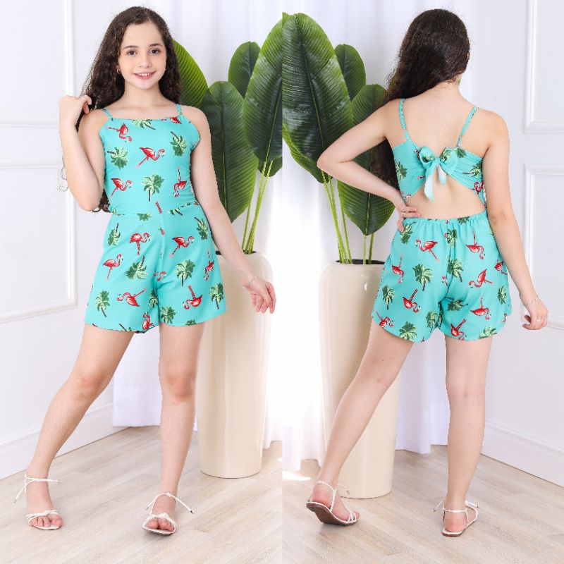 Macaquinho Infanto-juvenil Feminino Estampado Curto Verão Casual Confortável