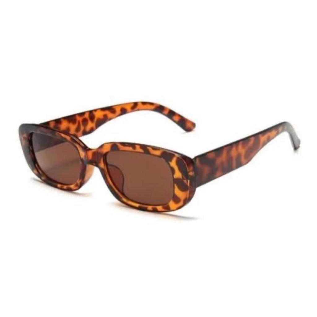 Óculos De Sol Feminino Masculino Tartaruga Quadrado Retro Unissex Proteção UV400