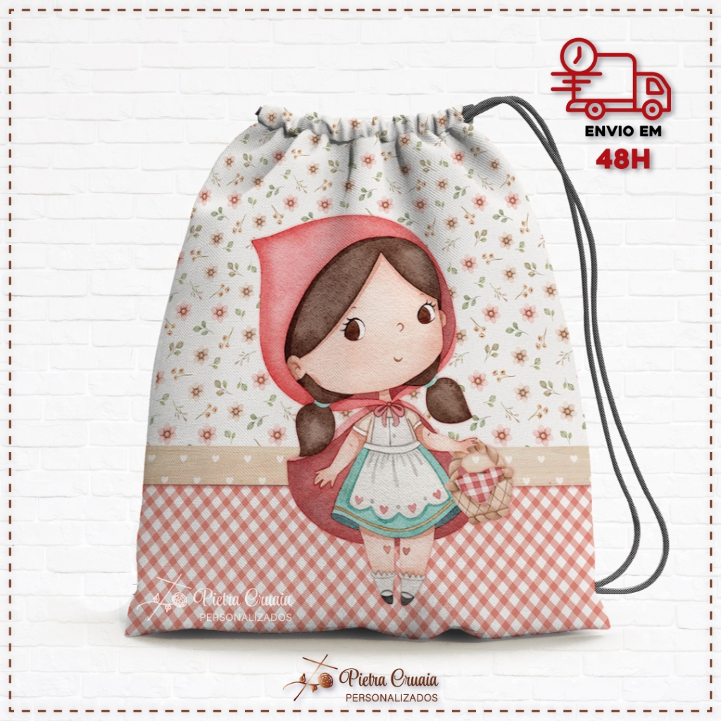 Kit com 5 e 10 unid. saquinho Surpresa Pequeno Chapeuzinho Vermelho- 15x20cm PRONTA ENTREGA