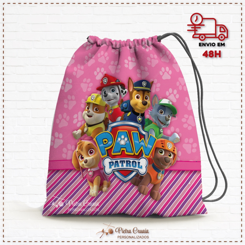 Kit com 5 e 10 unid. saquinho Surpresa Pequeno Patrulha Canina- 15x20cm PRONTA ENTREGA