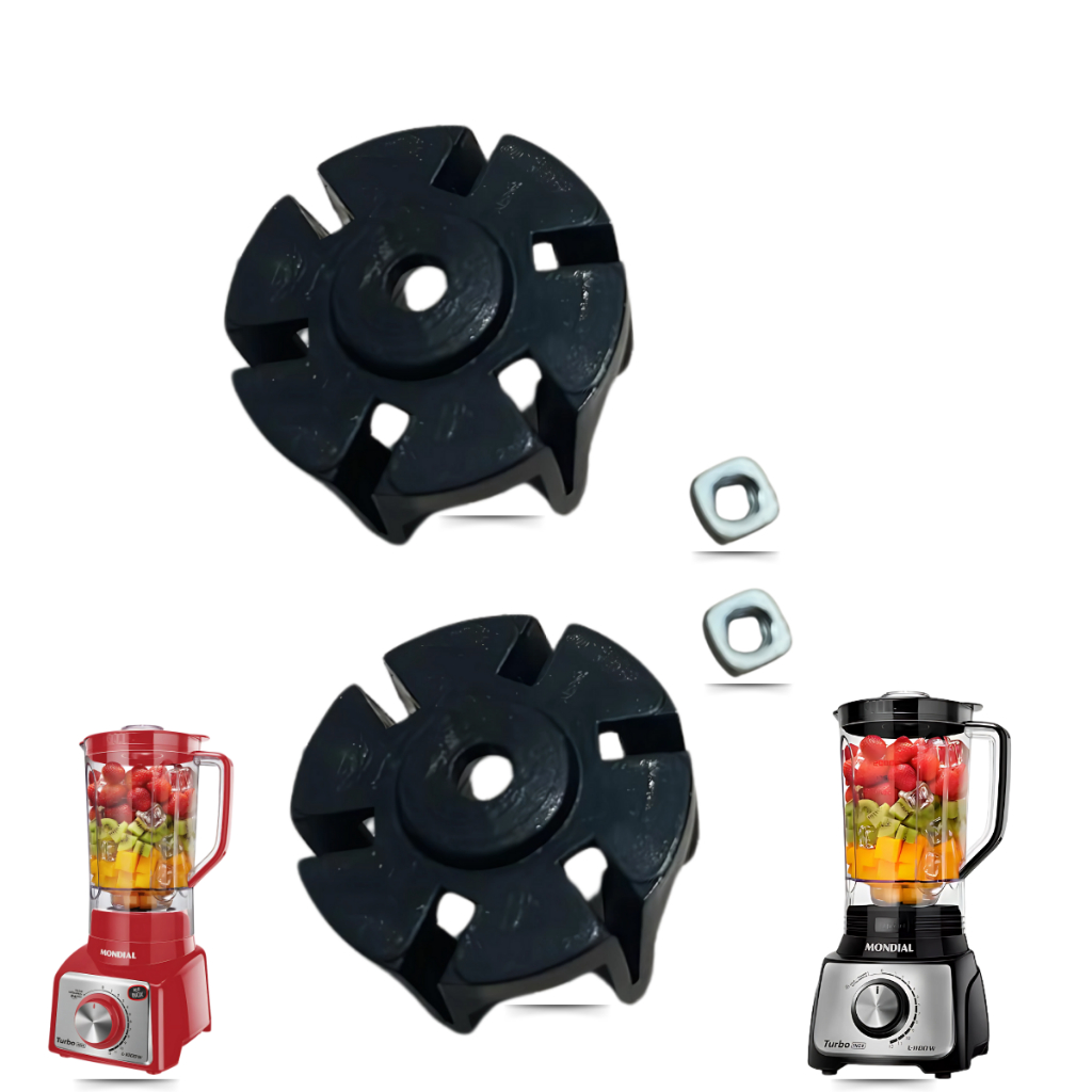 Kit 2 Acoplador Arrastador Arraste Motor Do Copo Liquidificador Modelo Mondial L1000 L99 L900 L1200