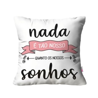 Capa Almofada Decorativa 45x45 cm Dupla Face estama Nada é tão nosso Decoração Sala sofa cama