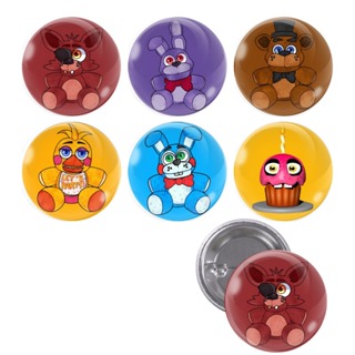 Cartela De Buttons Pins Broche Five Night At Freddy Bear Cute Com 6 Unidades Filme / Jogo / Gamer em Oferta na Shopee