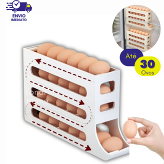 Porta Ovos 4 Andares Rolante  Suporte Para 30 Ovos Organizador Dispenser de Geladeira em Oferta na Shopee