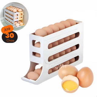 Porta Ovos Suporte 4 Andares Para 30 Ovos Rolante Organizador de Geladeira em Oferta na Shopee