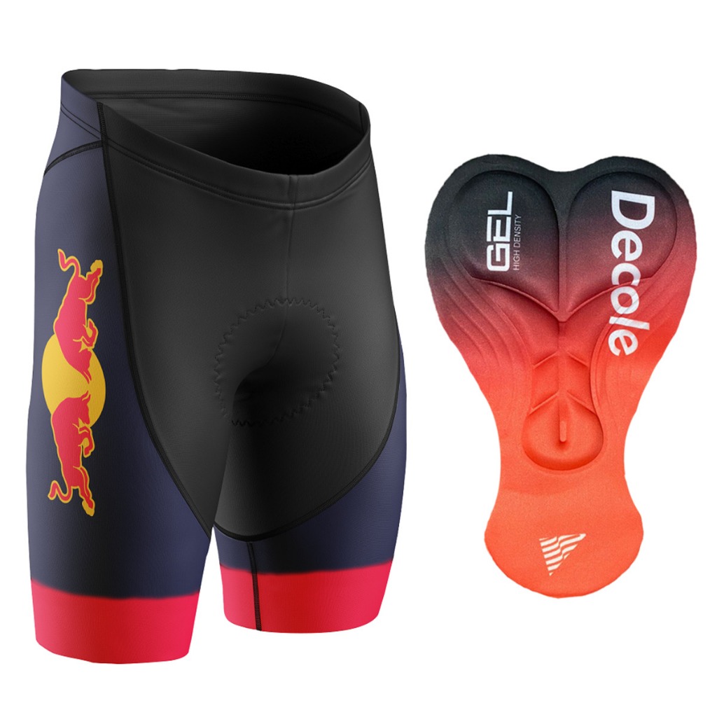 Bermuda Ciclismo Red Bull Forro Gel 3D Cintura Média Decole