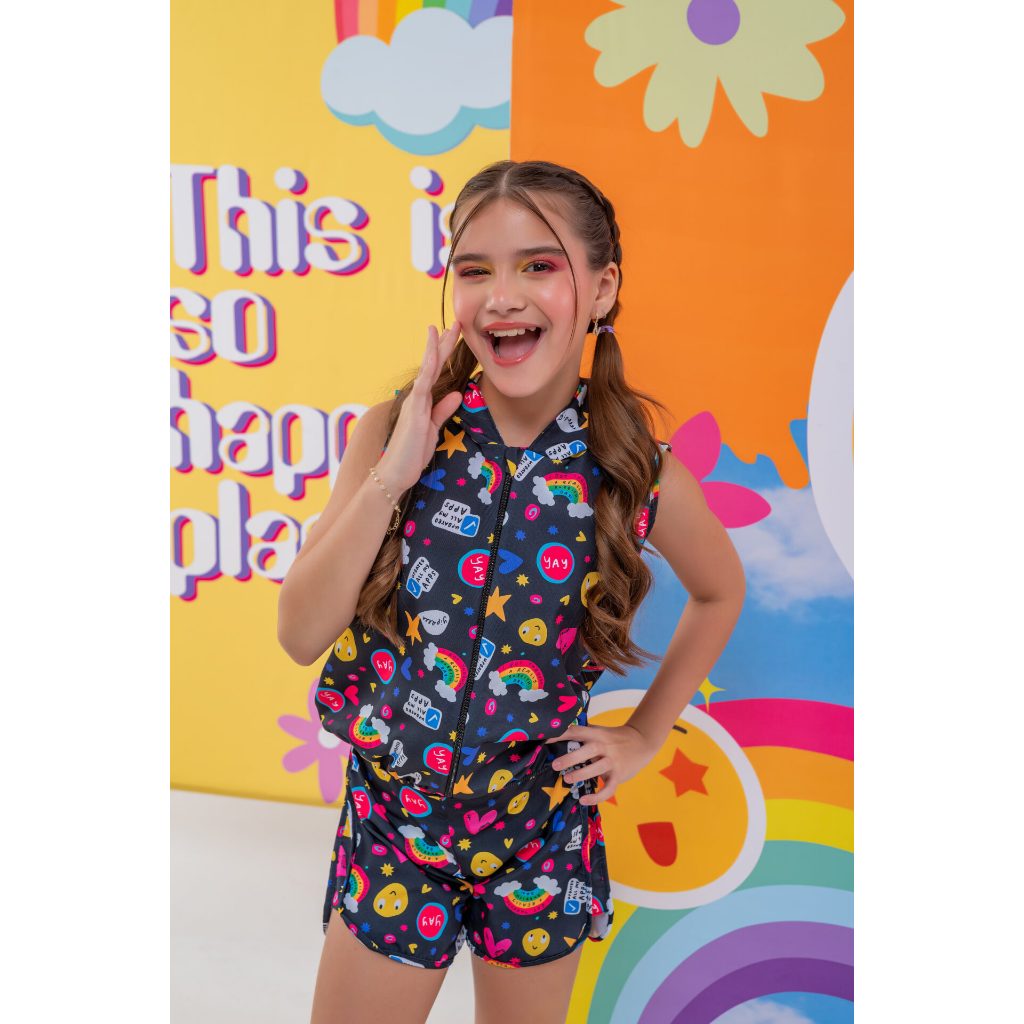 Conjunto Menina Blogueirinha Feminino Festa estampa colorida conjunto juvenil leve tamanho 06,10,12 envio imediato