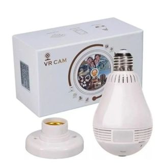 Câmera de Vigilância IP Autofalantes Microfone Alarme Lâmpada Com Led WiFi Visão Noturna VRCAM 360 em Oferta na Shopee