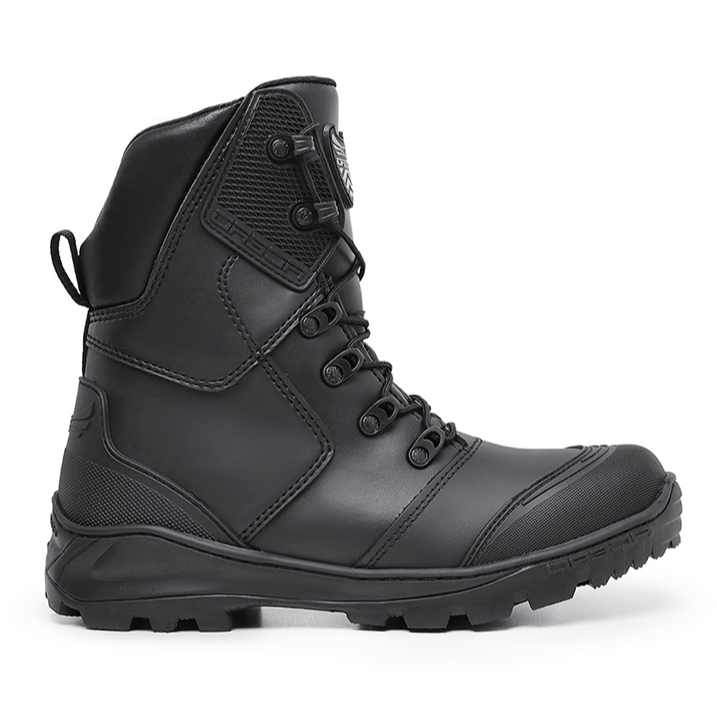 Bota Masculina Militar Couro Preto Coturno Tático Acero Mamute Pro Melhor Calçado Militar Bota de Combate Reforçada