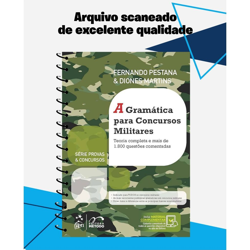 Imagem A Gramática para Concursos Militares (Impressão Preto e Branco ou Colorido)