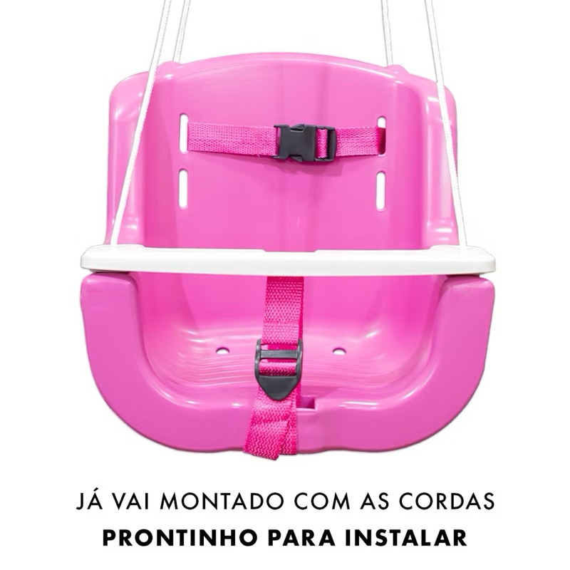 Balanço Plastico Com Cinto Infantil Bebe Diversao Seguro Casa Apartamento Sitio Parque Las...