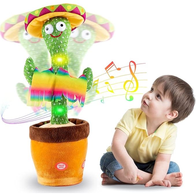 Dançante Cacto e Falante Interativo brinquedos sensorial infantis, Reproduz Voz, Música, Dança, Pelúcia Boneco