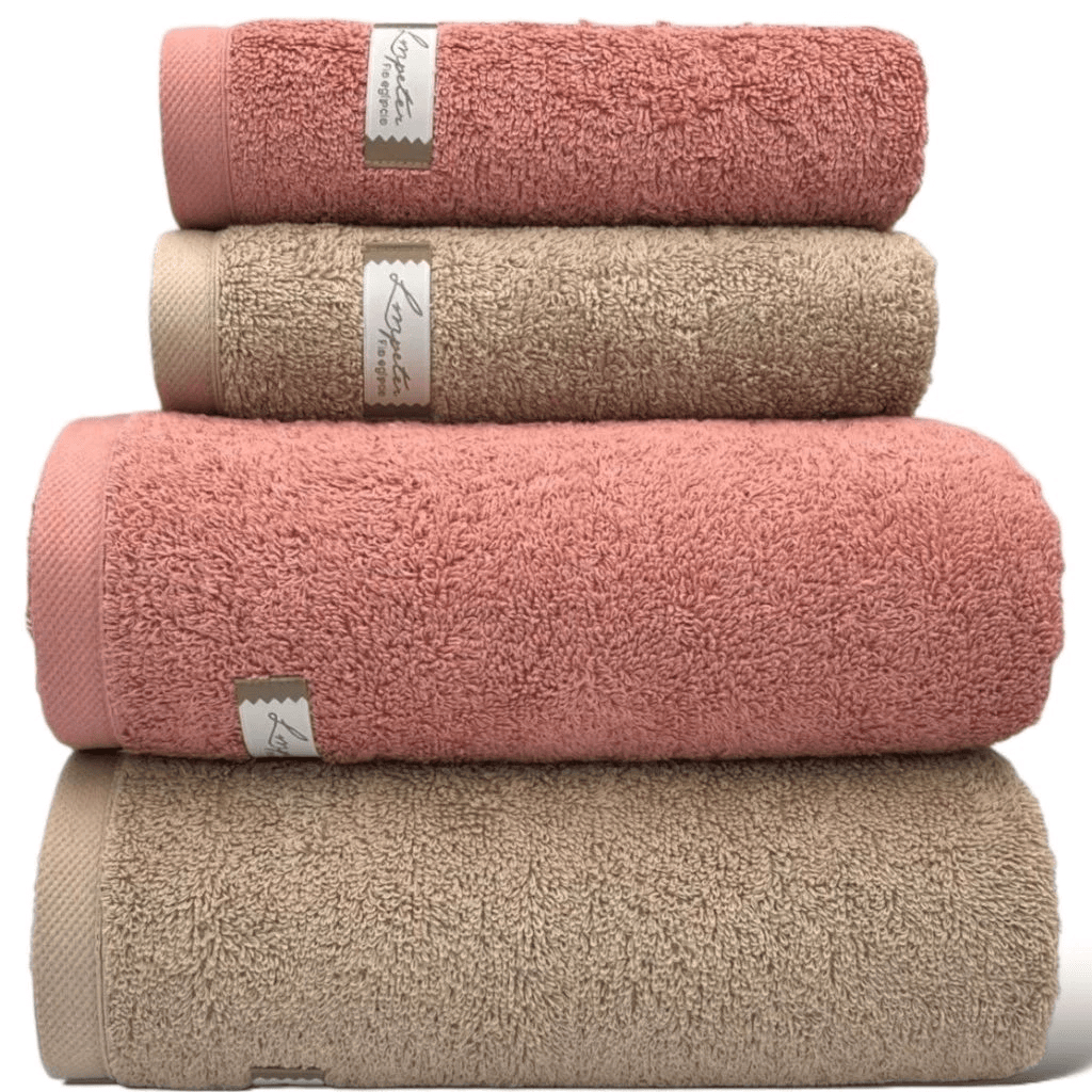 Kit/Jogo de Toalhas 4 Peças Algodão Egípcio Banhão/Gigante Felpudo -Quefren (2 Banho+2 Rosto)LMpeter