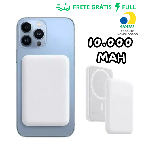 CARREGADOR SEM FIO POWERBANK A'GOLD BTE-07 MAGSAFE 10000MAH