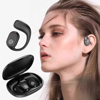 Fone de ouvido TWS com condução óssea, sem fio, Bluetooth 5.3, clip-on, display digital, …