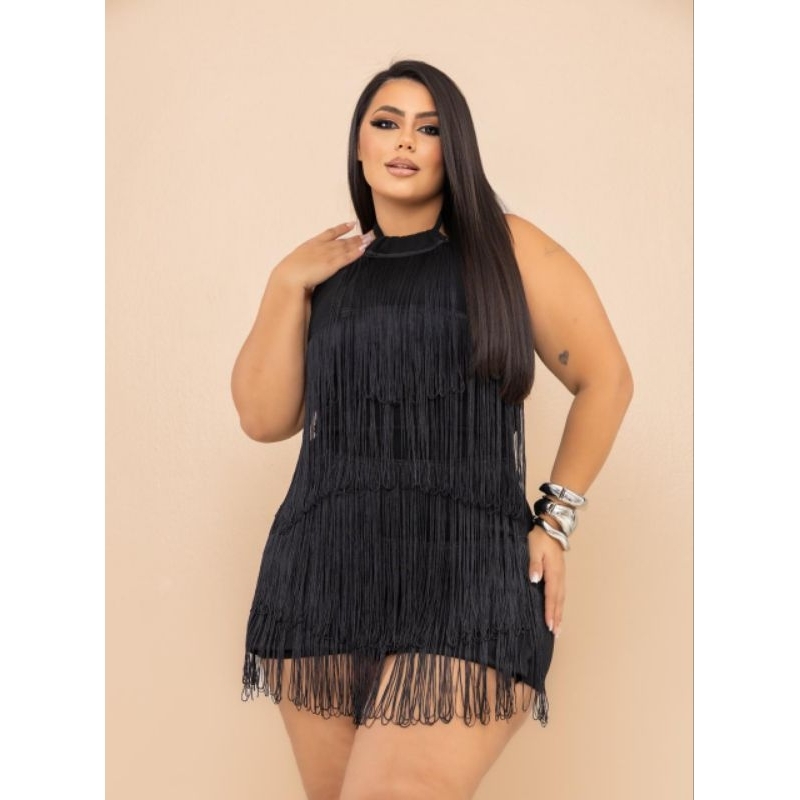 MACAQUINHO FRANJINHA MODA MIDSIZE PLUS SIZE FEMININA REF 356