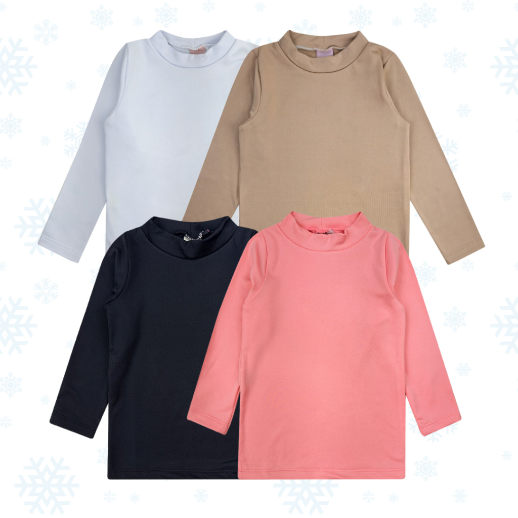 Kit 3 Blusa Termica Infantil Menina Menino Manga Longa Frio Inverno Flanelada em Oferta na Shopee