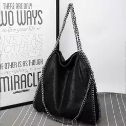 bolsa feminina transversal grande com alça corrente
