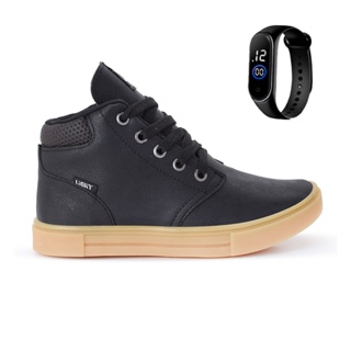 Tenis Botinha Infantil Meninos Casual Cano Alto Confortavel + Relogio em Oferta na Shopee
