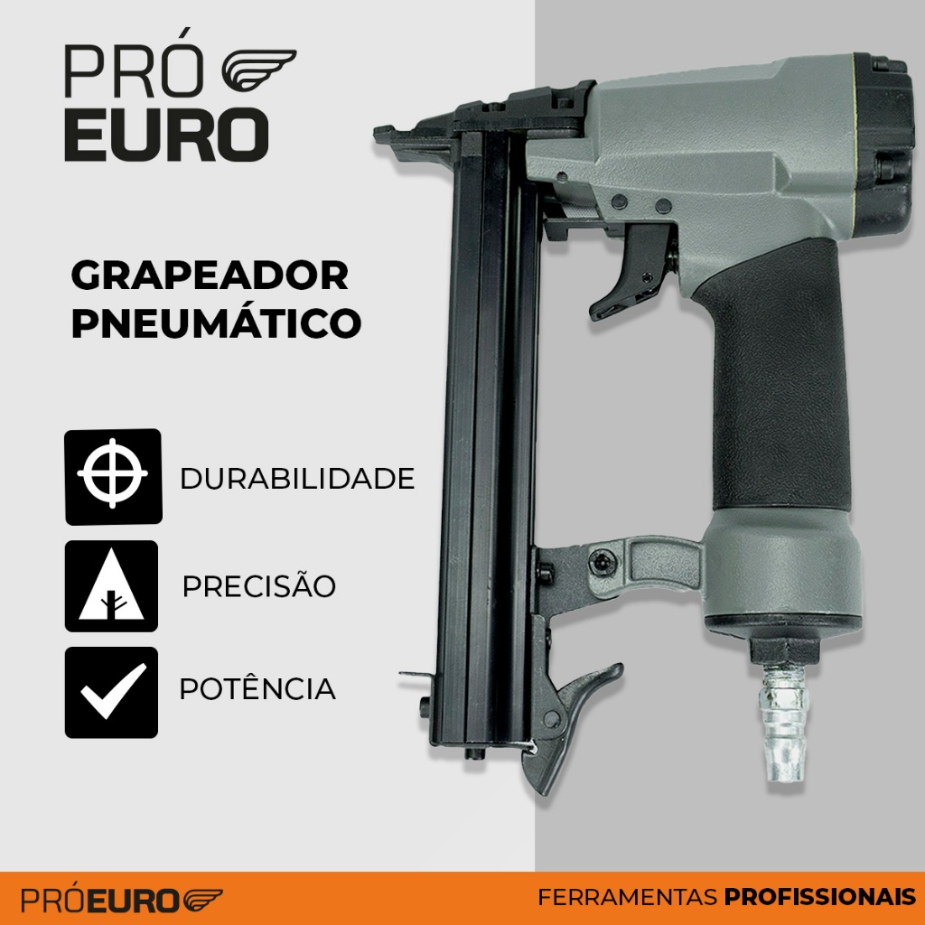 Grampeador Pneumático Profissional Linha 80 Grampos de 6 a 16mm 60-100 PSI - Pró