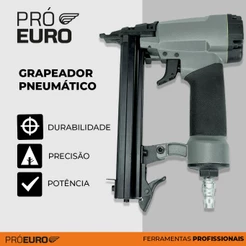 Grampeador Pneumático Profissional Linha 80 Grampos de 6 a 16mm 60-100 PSI - Pró Euro