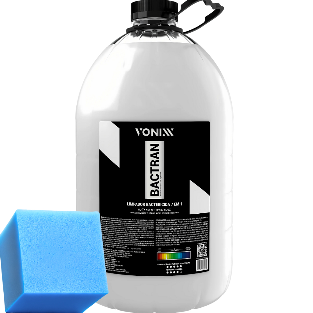 Bactran 5L Produto para Limpar Banco Carro Tira Manchas Vonixx Aplicador Espuma Yamase - Spare Parts and Accessories for Vehicles