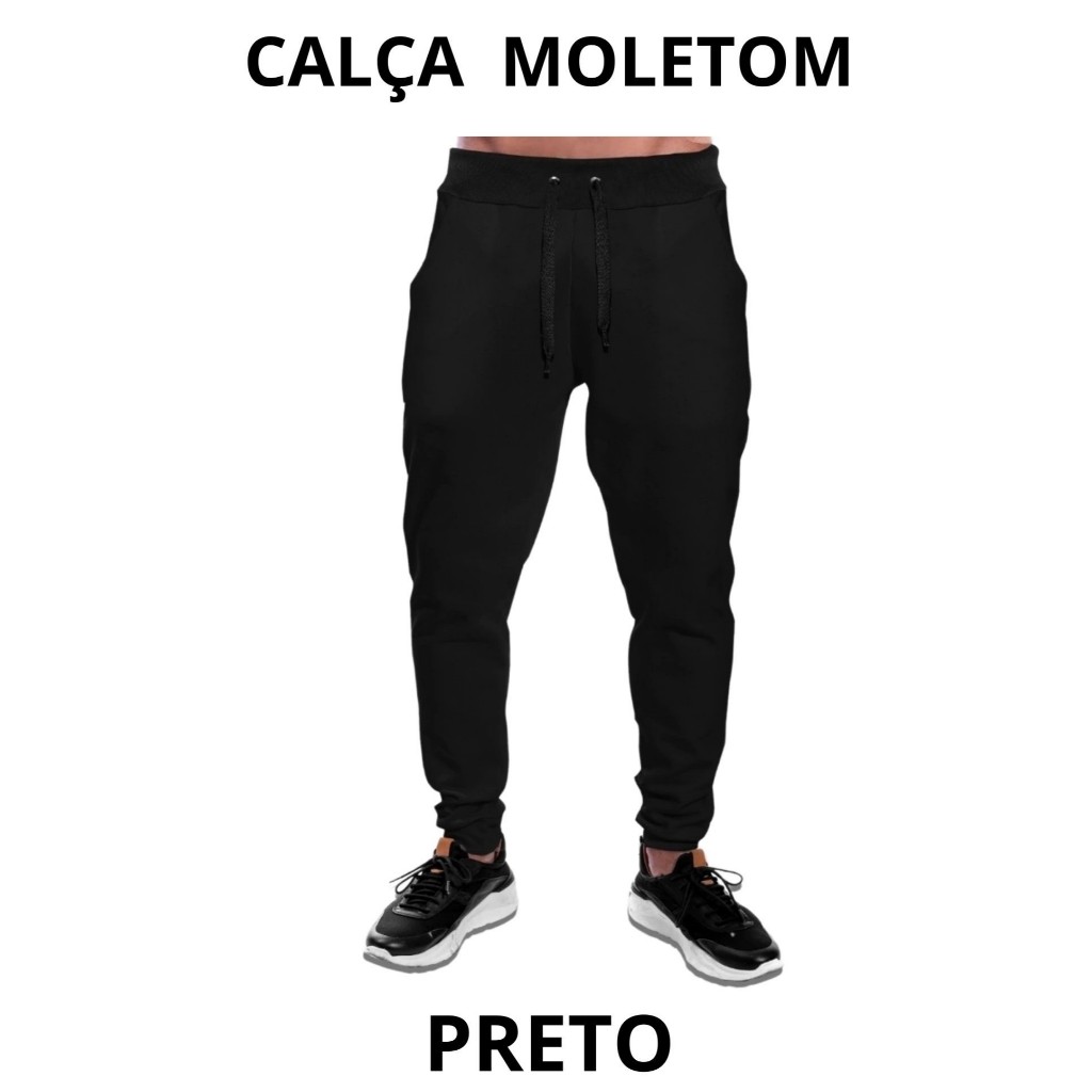 Calça de moletom pelúcido masculino estilo jogger academia ,caminhada e casual muito confortável em Oferta na Shopee