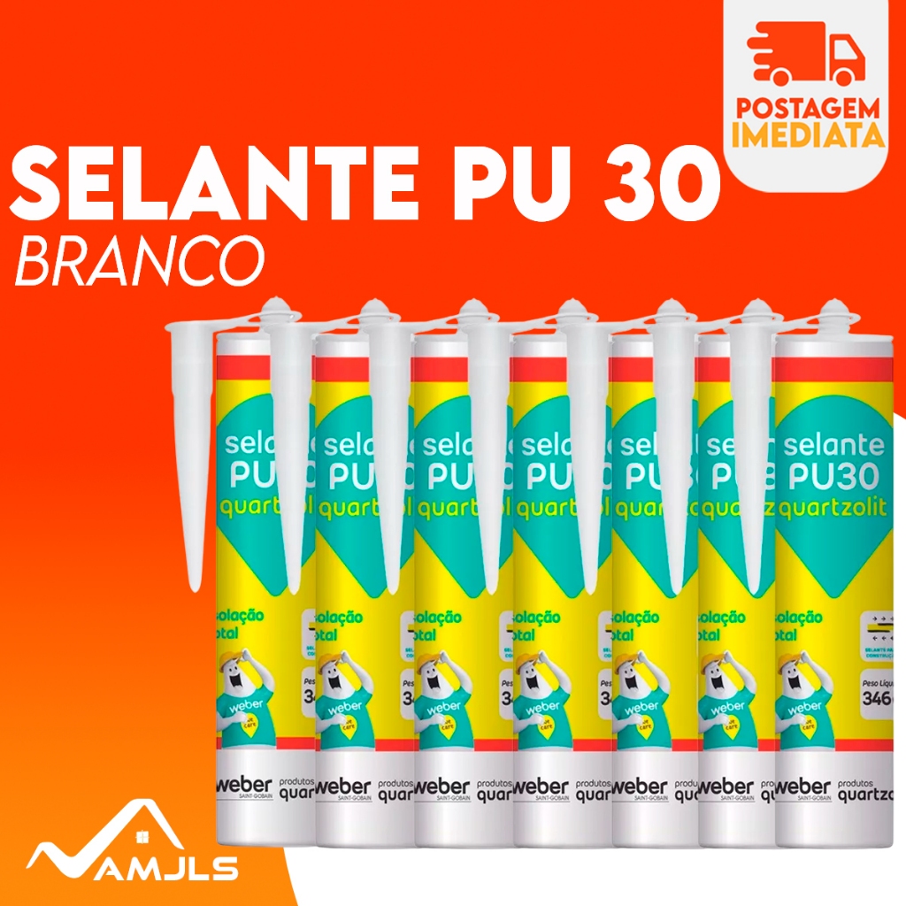 Selante Vedante Flexível Pu30 Branco 300ml Weber - Kit C/ 6 unidades