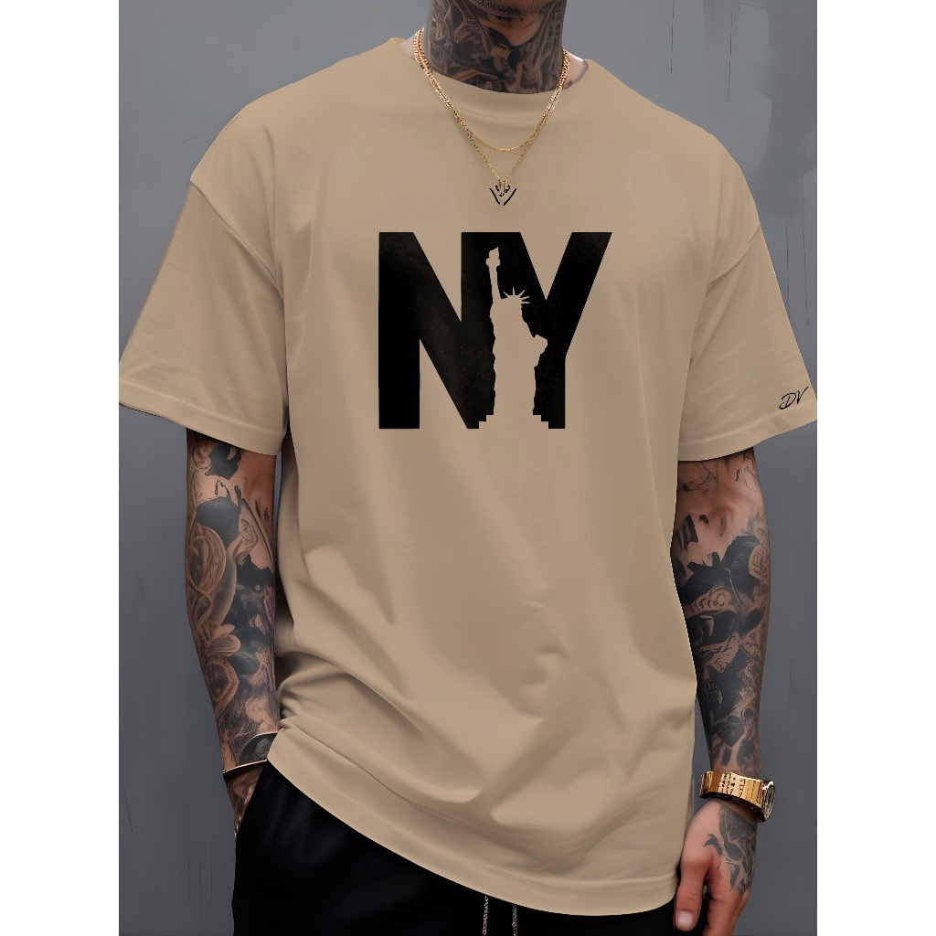 Camiseta T-Shirt Masculina NY LIBERTY Diverse Estilos Camisa Manfinity 100% Algodão Street Wear