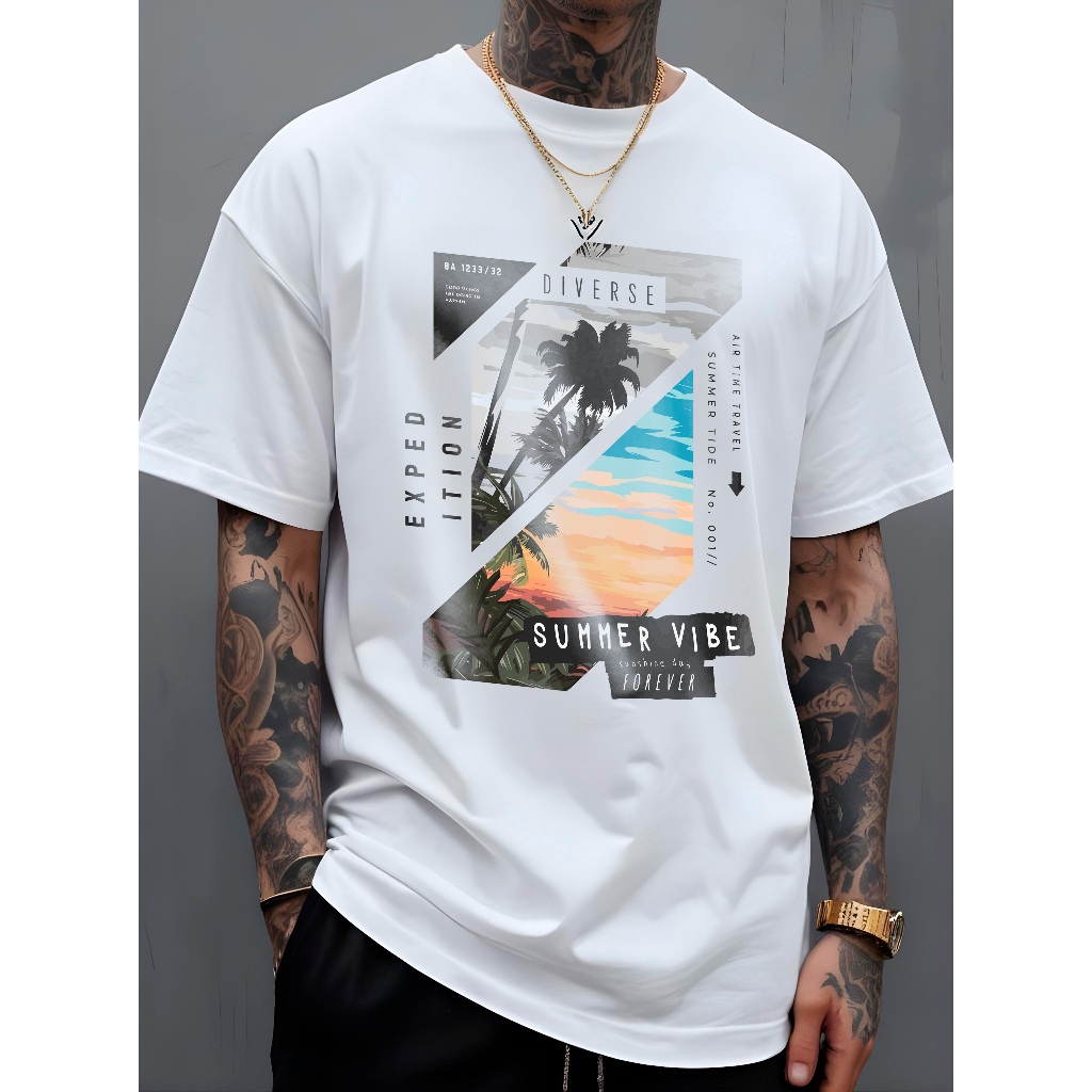T-Shirt Masculina Camiseta Diverse Surf Camisa Manfinity 100% Algodão Street Wear em Oferta na Shopee